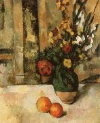 Paul Cezanne Vase a fleurs et pommes oil painting on canvas